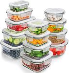 [13-Pack] Glass Storage Containers with Lids - Glass Food Storage Containers Airtight - Glass Containers With Lids - Glass Meal Prep Containers Glass Food Containers - Glass Lunch Containers