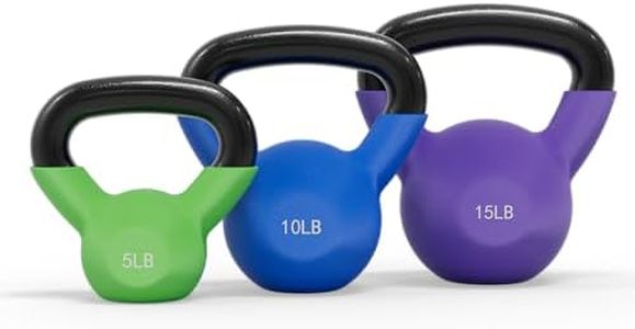Mikolo Neoprene Coated Cast Iron Kettlebells 5-30LB Set, Solid Weight Set with Wide Grip Handle and Flat Bottom, Ideal for Full Body Strength Training at Home Gym(30LB)