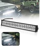 Autofasters LED Light Bar 21 Inch 60W Spot Flood Combo Led Lights Work Lights Fog Driving Light Off Road Light with Wiring Harness Fit for Pickup Jeep SUV 4WD ATV UTE TruckTractor