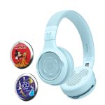 StoryPhones - Disney 100 Bundle with Mickey Mouse Stories, Storytelling Headphones Screen-Free Entertainment Experience for Stories and Music, Light Blue