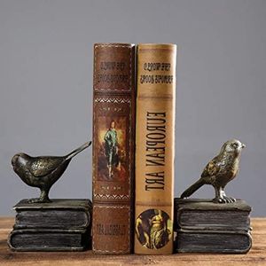 Home Decorative Birds & Books Vintage Design Resin Bookshelf Bookends,Paper Weights, Book Ends,Bookend Supports, Book Stoppers, Set of 2
