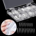 Annhua Clear Nail Tips Full Cover Nail Tips 120 Pcs, Acrylic Nail Tips Short Ballerina Artificial False Nails - Soft Gel Nail Tips for Nail Extensions and DIY Nail Art