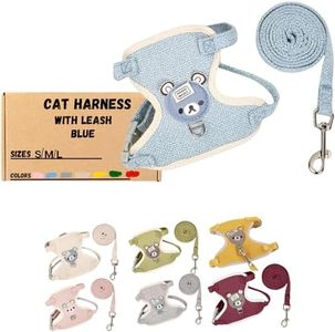 House Of Pets Cat Harness and Leash Set - Escape Proof and Adjustable - Lightweight and Soft Walking Harness for Cats - Perfect for Medium Cats with Weight from 3.1 KG to 6 KG (Medium, Blue)