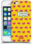 Official Emoji Watermelon Happy Summer Soft Gel Case Compatible for Apple iPhone 5 / iPhone 5s / iPhone SE 2016