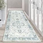 Homcomodar Boho Runner Rug for Entryway 65x180cm Distressed Hallway Rugs Non Slip Vintage Carpet Runner Rugs Soft Faux Woolen Bedroom Rug for Laundry Besides