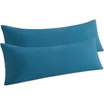 NTBAY Body Pillow Cases Set of 2, 2 Pack Brushed Microfiber 20x54 Pillow Cases, Soft, Wrinkle, Fade, Stain Resistant Teal Blue Pillow Cases with Envelope Closure, 20x54 Inches, Teal Blue