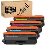 v4ink TN-433 TN-431 Compatible Toner Cartridge Replacement for Brother TN433 TN431 TN433BK to use with Mfc-L8900Cdw Mfc-L8610Cdw Hl-L8260Cdw Hl-L8360Cdw Hl-L8360Cdwt Hl-L9310CDW (Color Set)