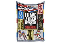 Huglanket Sneakerhead Gifts Blanket, Shoes Sneaker Theme Flannel Throw Blanket for Men/Women, Funny Unique Birthday for Him/Her 50"*65"