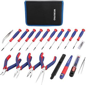 WORKPRO 33PCS Precision Repair Tool Set Includes Pliers Set, Screwdrivers Set, Craft & Utility Knife, Tweezers, Electronic Repair Tool Kit with Pouch for Laptops, Phones, Computer & Gaming Accessories