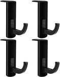 Mudder 4 Pack Headphone Headset Hanger Monitor Stand Holder Headset Stick-on Hook, Black