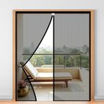LifeKrafts Customizable 80GSM Polyester Magnetic Door Mosquito Net – Large Size (Maximum Up to 200cm Width x 270cm Height)| Brown | Single Opening
