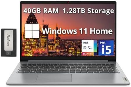 Lenovo IdeaPad 1i 15.6" FHD Business Laptop, Intel i5-1235U, 40GB RAM, 1.28TB Storage (1TB SSD+288GB Docking Station Set), Intel Iris Xe Graphics, Number Pad, HD Camera, WiFi 6, Win 11 Home, Gray