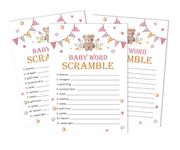 Inkdotpot 50-Pack Baby Word Scramble Baby Shower Game Cards Gender Neutral Party Party Supplies-Fun Baby Shower Game Favors