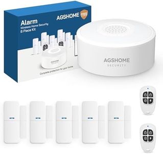 AGSHOME Alarm System, Pack of 8, 5 Window Door Sensors and 2 Remote Controls - Window Alarm System Door with App, Expandable, for Home, Motorhome, Apartment, Garage, Office
