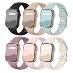 Sport Bands Compatible with Apple Watch Band 38mm 40mm 41mm 42mm 44mm 45mm 46mm 49mm, Soft Silicone Sport Strap Wristbands for iWatch Ultra 2, Ultra, Series 10 9 8 7 6 5 4 3 2 1 SE Women Men, 6 Pack