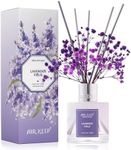 Airkeep Reed Diffuser Set,3.38 fl oz (100 ml) - Lavender Field Oil Diffusers with 8 Reed Sticks, Home Fragrance Reed Diffuser for Bathroom Shelf Decor