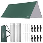 WADEO Camping Tarp, Ultralight Rainfly Tarp for Hammock Camping, 10x10FT Camping Tarp Tent for Outdoor Backpacking, Hiking