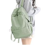 School Backpack for Women Men College High School Bag for Boys Girls Casual Daypack Laptop Backpack Waterproof Green Bookbag