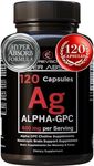 Alpha GPC Supplement & BioPerine for Hyper Absorption - 120 Count, 600mg Serving - Nootropics for Memory, Focus, Energy, Motivation - Choline Supplements to Boost Acetylcholine, USA Made by RevSci