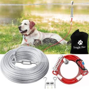 Dog Tie Out Runner for Yard,Trolley System for Large Dogs,Heavy Duty Dog Run Cable Lead 200ft with 10ft Pulley Runner Line for Small Medium and Large Dogs Up to 250lbs Running Outside Yard or Camping