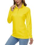 MAGCOMSEN Sweatshirts for Women Running Shirts Women Uv Protection Shirts Workout Shirts Performance Shirts Rash Guard Long Sleeve Shirt Quick Dry Yellow