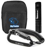 BigPantha Motorcycle Helmet Lock & Security Cable - Black Carabiner Combination Lock Secures Your Helmet, Jacket, Gloves, or Bag - Helmet Lock with Free Carry Pouch & a Small Flashlight