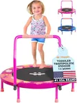 Happin® 36" Mini Foldable Toddler Trampoline for Kids with Height-Adjustable Handle, Noise-Free Kids Trampoline Indoor with Super Safety Pad & Durable Steel Frame, Indoor/Outdoor