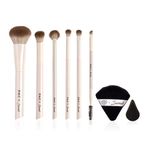 PAC X Sarah Dare to Dream Brush Kit for Face Makeup | 8 IN 1 for All Makeup Needs | Finest Brushes for Makeup Routine | With Sponge and Powder Puff | Travel-Friendly Kit | Contains Pouch