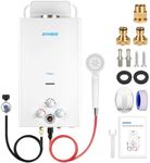 Kohree Tankless Water Heater Propane, 10L 2.64 GPM Portable Tankless Water Heater with Handle, On Demand Instant Hot Water Heater with Overheating Protection, for RV Camping, Pool, Barn & Cabin, White