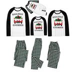 2024 Family Christmas Pajamas Matching Sets Couples Matching Christmas Pajamas Raglan Family Xmas Pjs Family Jammies, 03# White, Small