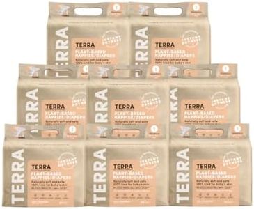 Terra Size 1 Newborn Diapers: 85% Plant-Based Diapers, Ultra-Soft & Chemical-Free for Sensitive Skin, Superior Absorbency for Day or Nighttime Diapers, Designed for Newborns up to 11 Pounds, 192 Count