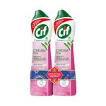 Cif Pink Multi Purpose Surface Cleaner Cream with Floral Fragrance, Removes Grease & Dirt wth Natural Cleaning Particles for Shiny Surface, 2x500ml