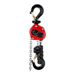 Steinberg Systems Lever Hoist Chain Block Ratchet Hoist Steel Lift Lower Safety Catch 2 Hooks Rubberised Handle 500kg 1.5m SBS-FZ 500/1,5M (Steel, G80 Chain, Lifting Force 260 N, Chain Links 4mm)