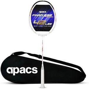 Apacs Finapi 232 Reborn (Unstrung, 42 LBS Mega Tension, World's Toughest Frame) Power Series Badminton Racket | Made with 100% Japanese Ultra Graphite Badminton Racquet with Full Cover (White)