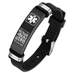 Theluckytag Medical Bracelets for Men Women with QR Code Medical Alert ID Bracelets - Ultralight Adjustable Plastic Wristband Fits Wrists Up To 9‘’ - More Space Custom Emergency Medical ID Info,