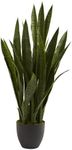 Nearly Natural, Green 4855 35in. Sansevieria with Black Planter