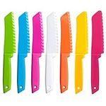 FACATH 7 Pieces Plastic Kid Kitchen Knife Set, Reusable Nylon Chef Knife Children's Safe Cooking Knives for Baking, Fruit, Bread, Cake, Lettuce Knife, Salad Knife