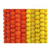 10 Pcs Indian Handmade Artificial Marigold Garland Flowers for Decoration Long for Door Decoration Toran Genda Phool for Wedding/Festivals | 5 Feet | 5 Yellow + 5 Orange | 10 Strings, 5 feet