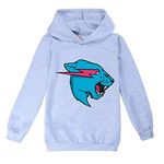 Thombase Lighting Cat Famous YouTube Youtuber Gamer Esprots Logo Print Long Sleeve T-Shirt Hoody for Boys (Grey, 11-12 Years)