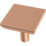 Franklin Brass P40847K-BCP-C Simple Chamfered Square Cabinet Knob, 1.12 in (29 mm), Brushed Copper, 10 Count