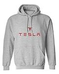 Tesla Red Logo Men's Fleece Hooded 