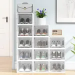 YITAHOME XL Shoe Storage Box Set, Stackable Plastic Organizers, Lightweight, Durable, Ventilated Design, Set of 12 - White/X-Large Size