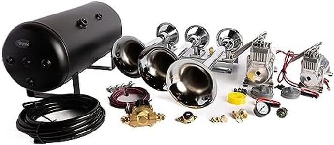 Viking Horns V103C2X-6-12/311-1 Super Loud 170 Decibels Train Air Horn Kit, With DUAL 200 PSI Air Compressors