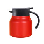 InciFuerza 34 Oz Thermal Coffee Carafe, Double Wall Stainless Steel Insulated Vacuum Coffee Pot Teapot for Keeping Hot, 1 Liter Beverage Dispenser with Removable Tea Filter (Red)