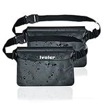 ivoler Waterproof Pouch Bag, 2 Pack Universal Waterproof Case Dry Bag for Beach,Swim,Boating,Kayaking,Hiking,Protects Iphone Phone, Camera, Cash, Document From Water, Sand, Snow.(Black+Black)