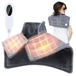 Weighted Heating Pad for Neck Shoulders Laelr Electric Heating Pad for Back Neck Pain Relief Weighted Neck and Shoulder Wrap for Women Men Christmas Birthday Winter Holiday (19.6X23.2 IN)