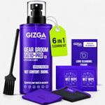 Gizga Essentials 6-in-1 Laptop Cleaning Kit 500ml | Screen Cleaner Spray, 2 Microfiber Cloths, Cleaning Brush, Wet Wipes & Lens Tissues for Laptop MacBook Mobile TV Monitor Camera Gadgets