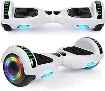 LIEAGLE Hoverboard, 6.5" Self Balancing Scooter Hover Board with Many Certified Wheels LED Lights for Kids Adults(A02 White)