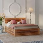 Wakefit Bed | Queen (78 X 60) Sheesham Wood Bed with Storage, 3 Year Warranty | - Andromeda - Natural