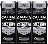 Califia Farms - Unsweetened Cold Brew Coffee Concentrate, 32 Oz (Pack of 3), 100% Arabica, Shelf Stable, Plant Based, Vegan, Gluten Free, Non GMO, Sugar Free, Iced Coffee